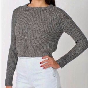 408. Women’s American Apparel Cropped Crew Neck Sweater - Large